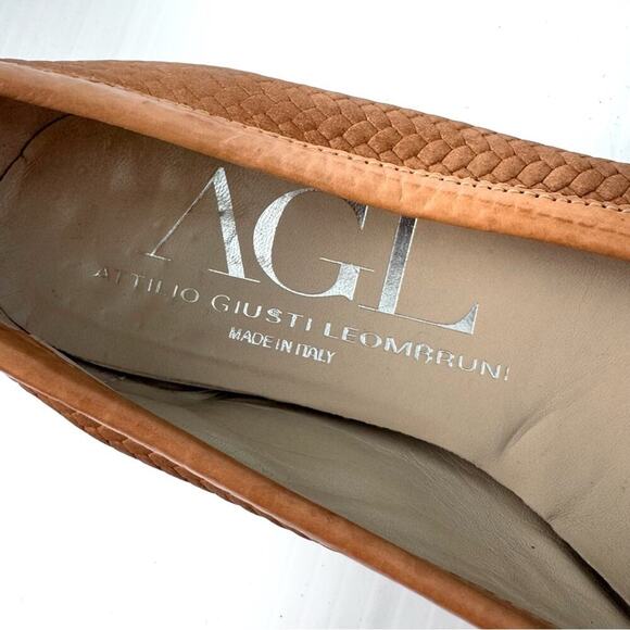 AGL attilio giusti leombruni Monika Cap Toe Ballet Flat tan woven size 35 / 5 US - Picture 12 of 13